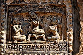 Old Bagan Myanmar. The Mingala Zedi. Well-preserved glazed Jataka plaques.